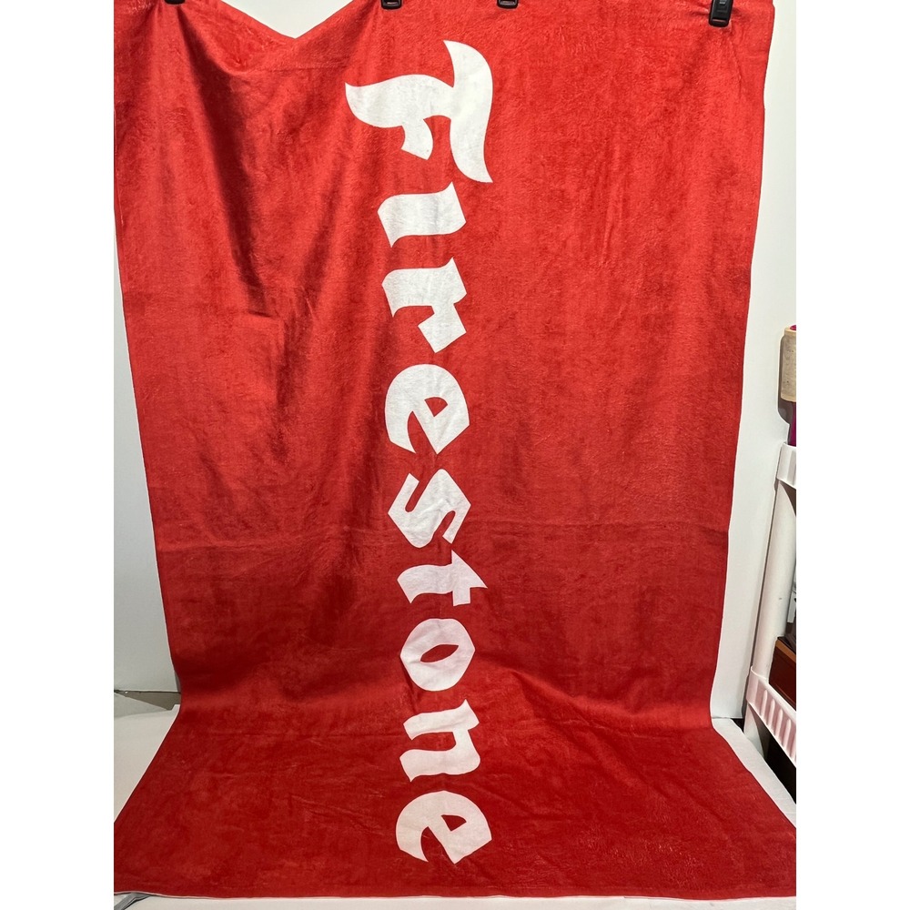 Firestone Red White Logo Promotional Beach Towel Turkish Signature 35x60